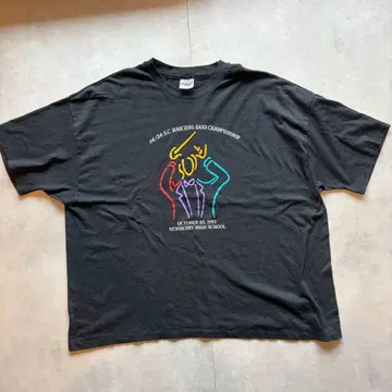 Hanes 칼리지 프린트 3XL made in USA 블랙