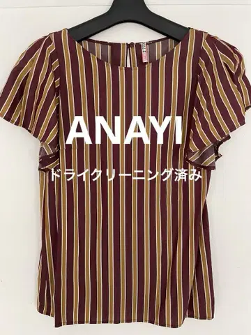 아나이 ANAYI 스트라이프 반팔 블라우스 티셔츠 38