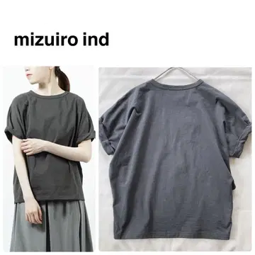 미즈이로 인드 롤업 슬리브 돌먼 티셔츠 mizuiro ind