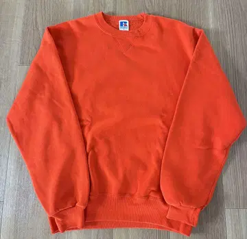 RUSSELL ATHLETIC 오렌지 앞 V 맨투맨 M 90s