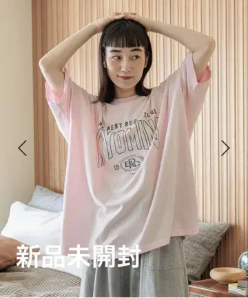미사용 새상품 니코앤드 페이드 로고 튜닉 티셔츠 핑크 티셔츠