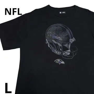 NFL 볼티모어 레이븐스 헬멧 티셔츠 블랙 미식축구 L