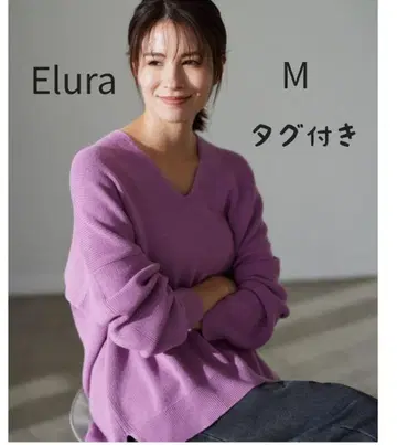 Elura 어른스러운 내추럴 V넥 니트 M 핑크 2024년 봄/여름