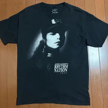 구제 의류 80년대 복각 자넷 잭슨 티셔츠 RHYTHM NATION L