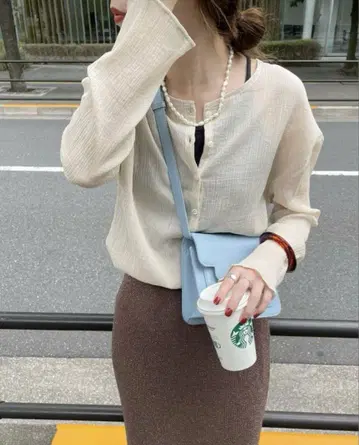 SHENERY 코튼 시어 양류 2WAY 상의 새상품급