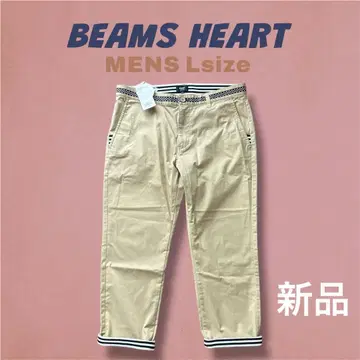 빔즈 남성용 L 사이즈 9부 길이의 치노 팬츠 베이지 접촉 냉감