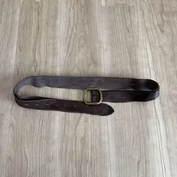 브라운 가죽 벨트 골드 버클