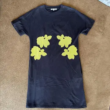 CARVEN 반팔 꽃무늬 원피스 XS 네이비