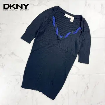 새상품급 DKNY 디자인 리브 니트 블랙 사이즈 M*CD912