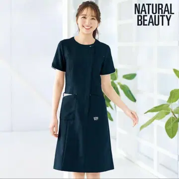NATURAL BEAUTY 간호사복 노카라 배색 원피스