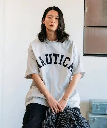 NAUTICA 노티카 아치 로고 티셔츠 자수 XL 오버 사이즈