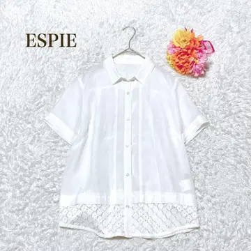 에스피에 [M] 반팔 상의 블라우스 화이트 비침 오피카지