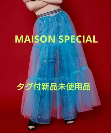 MAISON SPECIAL 티어드 얇은 명주 스커트