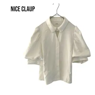 NICE CLAUP 반팔 볼륨 소매 퍼프 슬리브 블라우스 개성 심플