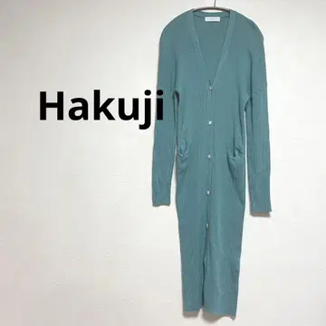 하쿠지 론 헤르만 hakuji 코튼 실크 롱 리브 가디건 블루