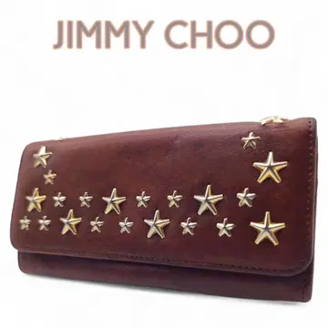 JIMMY CHOO 지미추 스터드 장지갑 브라운 여성용