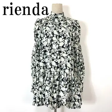 rienda 리엔다 튜닉 원피스 꽃무늬 블랙 S B8154