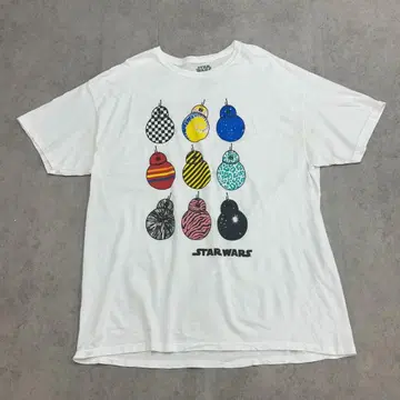 스타 워즈 BB8 아트 9종 반팔 티셔츠 구제 의류 화이트 흰색 XL