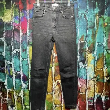 ZARA 자라 스키니 청바지 워시드 블랙 EUR 34