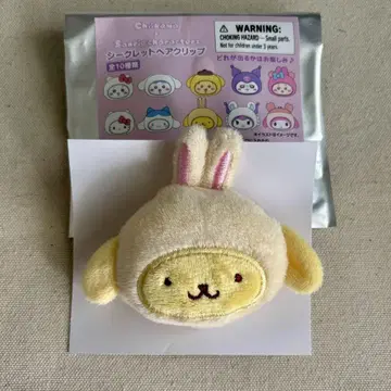 치이카와 산리오 콜라보 토끼 폼폼푸딩 시크릿 헤어 클립