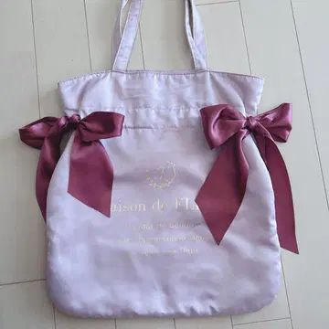 Maison de FLEUR 리본 포함 토트백 핑크