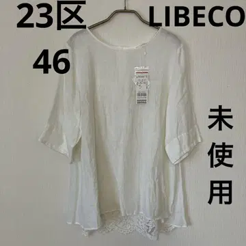 23구 LIBECO 스키퍼 백 레이스 블라우스 린넨 빅 사이즈 46