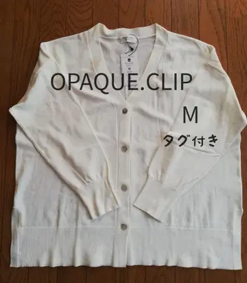 OPAQUE.CLIP V넥 릴랙시 가디건 M 화이트