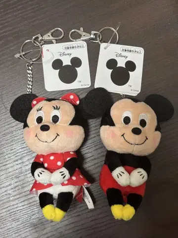 에이블 미키&미니 봉제 인형 키링