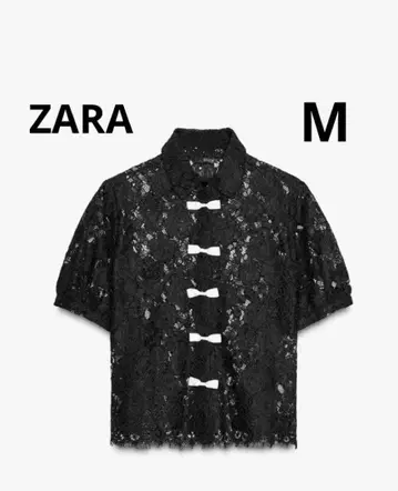 ZARA 자라 리본 레이스 셔츠, 미사용 새상품