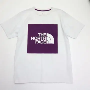 THE NORTH FACE 로고 티셔츠 화이트/퍼플 L