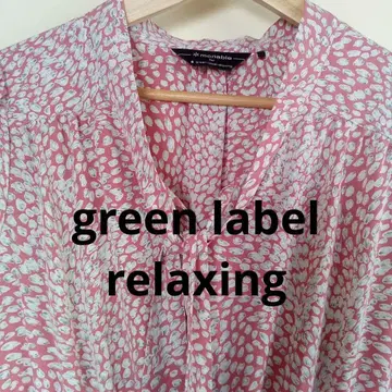 greenLabel 반팔 무릎 기장 원피스 핑크 꽃무늬