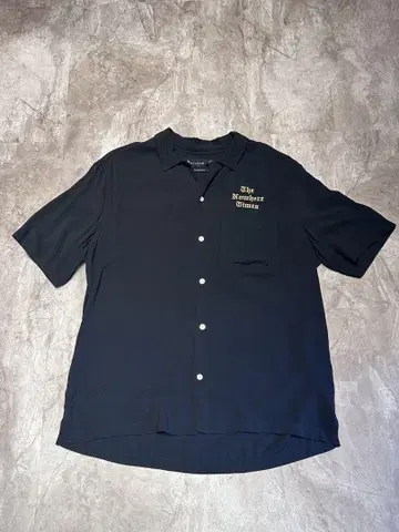 ALLSAINTS 레이온 자수 반팔 셔츠
