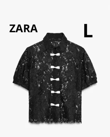 ZARA 자라 리본 레이스 셔츠, 미사용 새상품