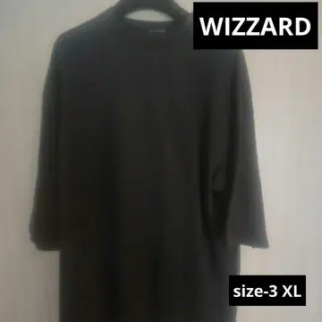 WIZZARD 블랙 크루넥 티셔츠 L~XL 오버 사이즈