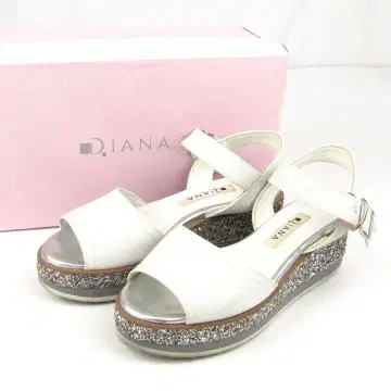 다이애나 샌들 스트랩 통굽 22 사이즈 아이보리 DIANA