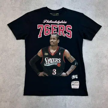 앨런 아이버슨 필라델피아 76ERS 티셔츠 구제 의류 블랙 M