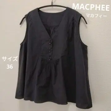 MACPHEE(맥피) 슬리브리스 셔츠 V넥