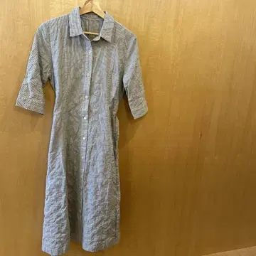 NON NO 스트라이프 롱 셔츠 원피스 38(M)