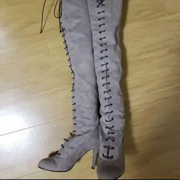 DIANA 다이애나 레이스업 싸이하이 부츠 니하이 부츠 핑 힐 23cm