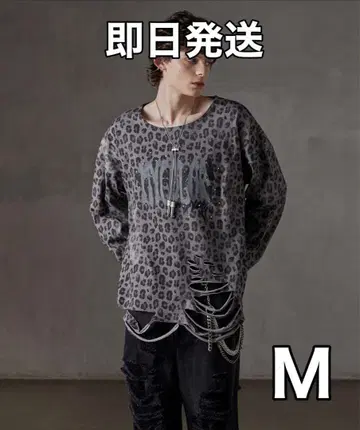 GRANCY 올 패턴 큐빅 그래픽 롱 T M