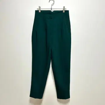 ZARA 자라 슬랙스 하이 웨스트 테이퍼드 팬츠 그린 M