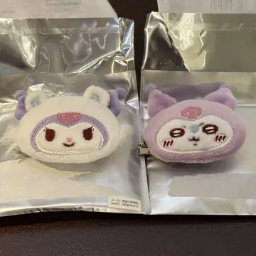 치이카와 산리오 헤어 클립 콜라보 한정판 모몽가 쿠로미