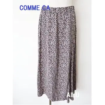 COMME CA 폴리에스테르 새틴 플라워 프린트 스커트 L 53974