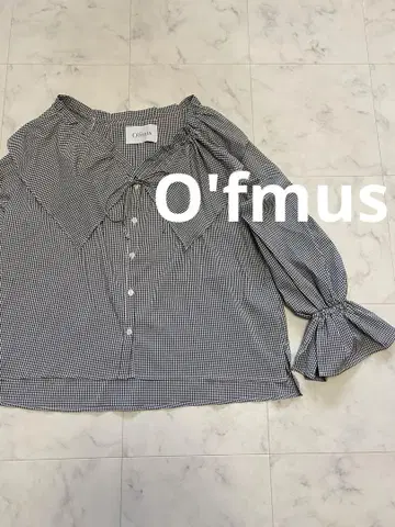 O'fmups 오프무스 깅엄 체크 블라우스 긴팔 블라우스 귀여운