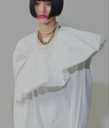 yae 페플럼 벨트 화이트