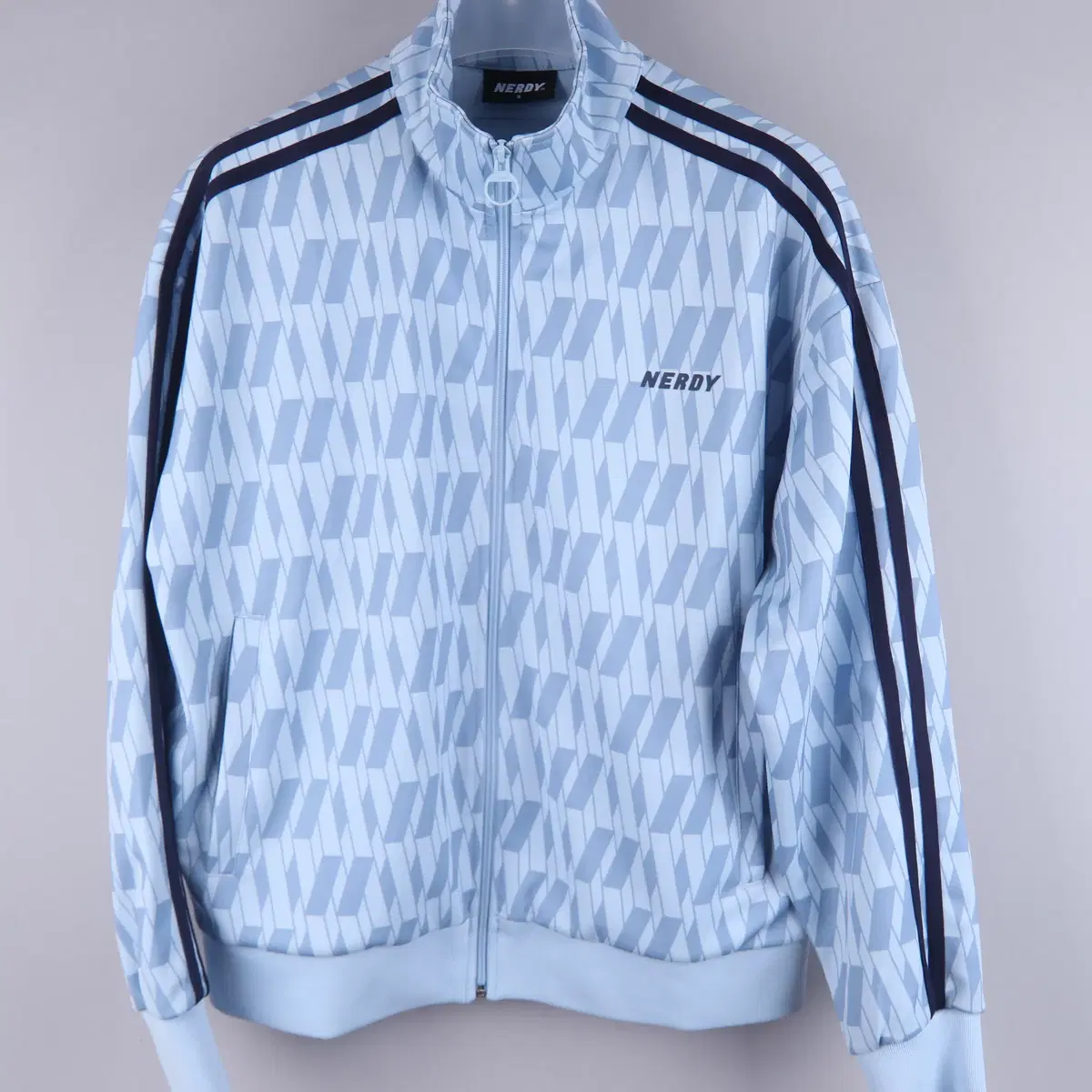 ☆NERDY☆ Line Track Top Sky Blue NERDY | 널디 Nerdy Symbol Pattern Track Top Sky Blue (S