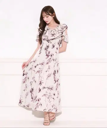 아프레 주르 apresjour 프릴 레이스업 원피스 화이트