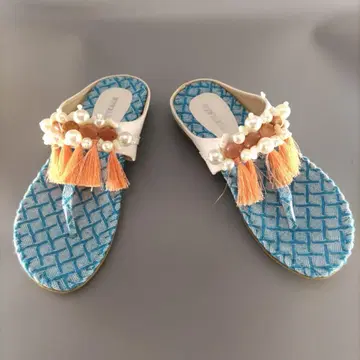 티티카카 태슬 비즈 플립플랍 24.5cm