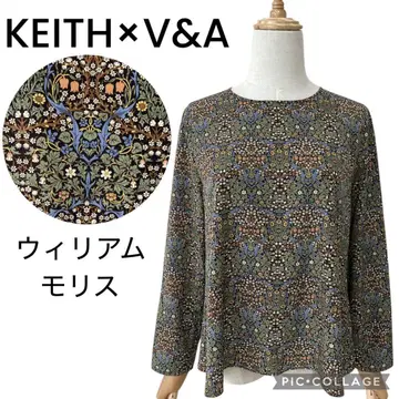 KEITH 윌리엄 모리스 블랙 소 풀오버 블라우스 40