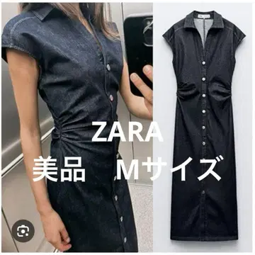 새상품급 자라 데님 원피스 자라 핏 미디 셔츠 원피스 M